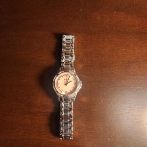 Bulova Two-Tone Silver and Rose Watch